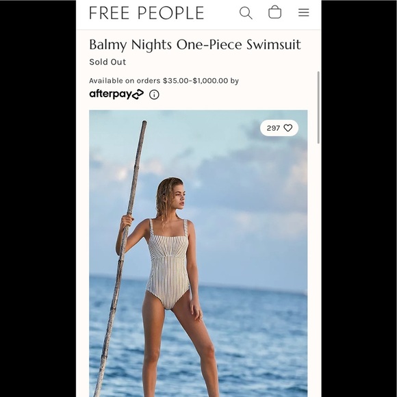 NWT Free People Balmy Nights Stripe one piece XS - Picture 2 of 9